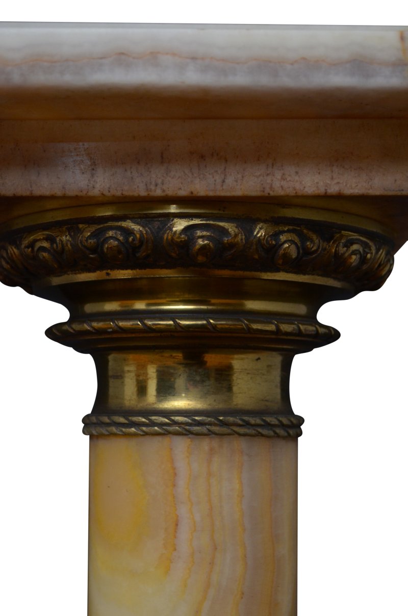 Two Superb Antique Marble Columns - Onyx Pedestals - Image 9